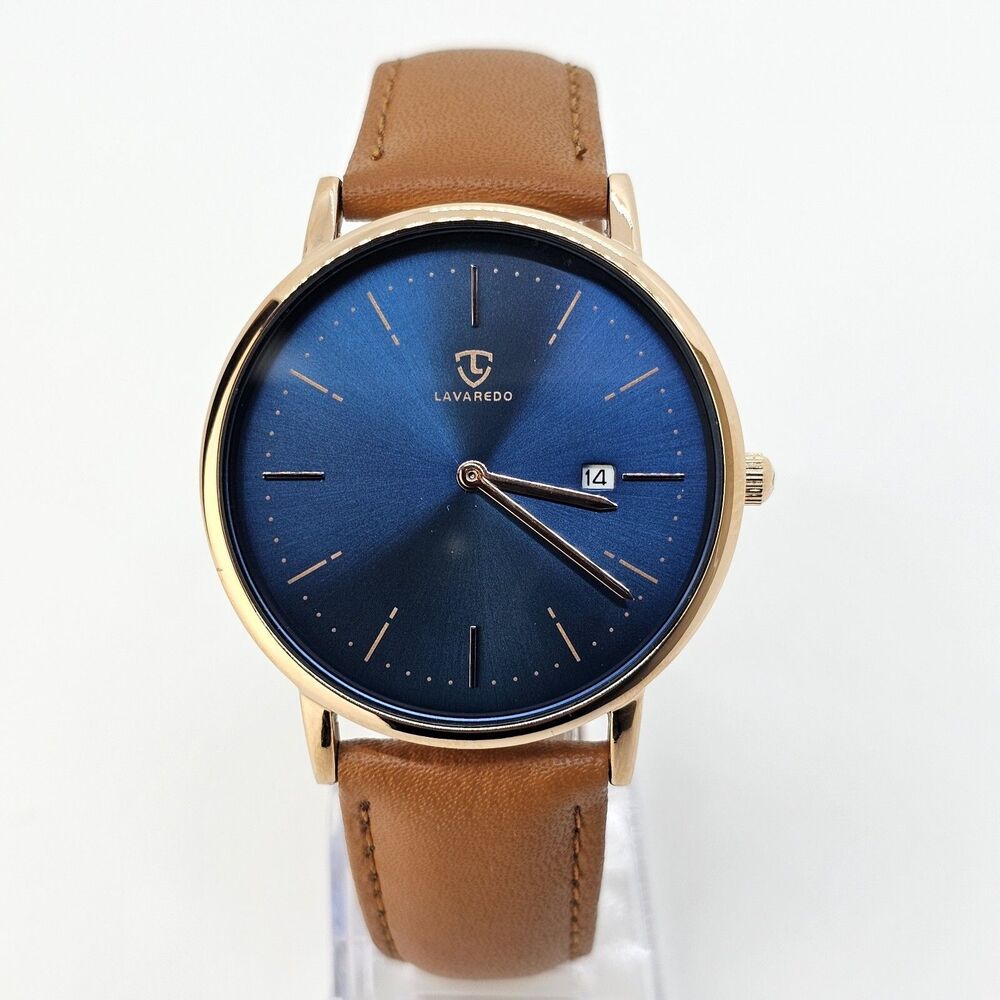 Mens Watch Minimalist Fashion Simple Wrist‎ Watch Analog Date with Leather Strap